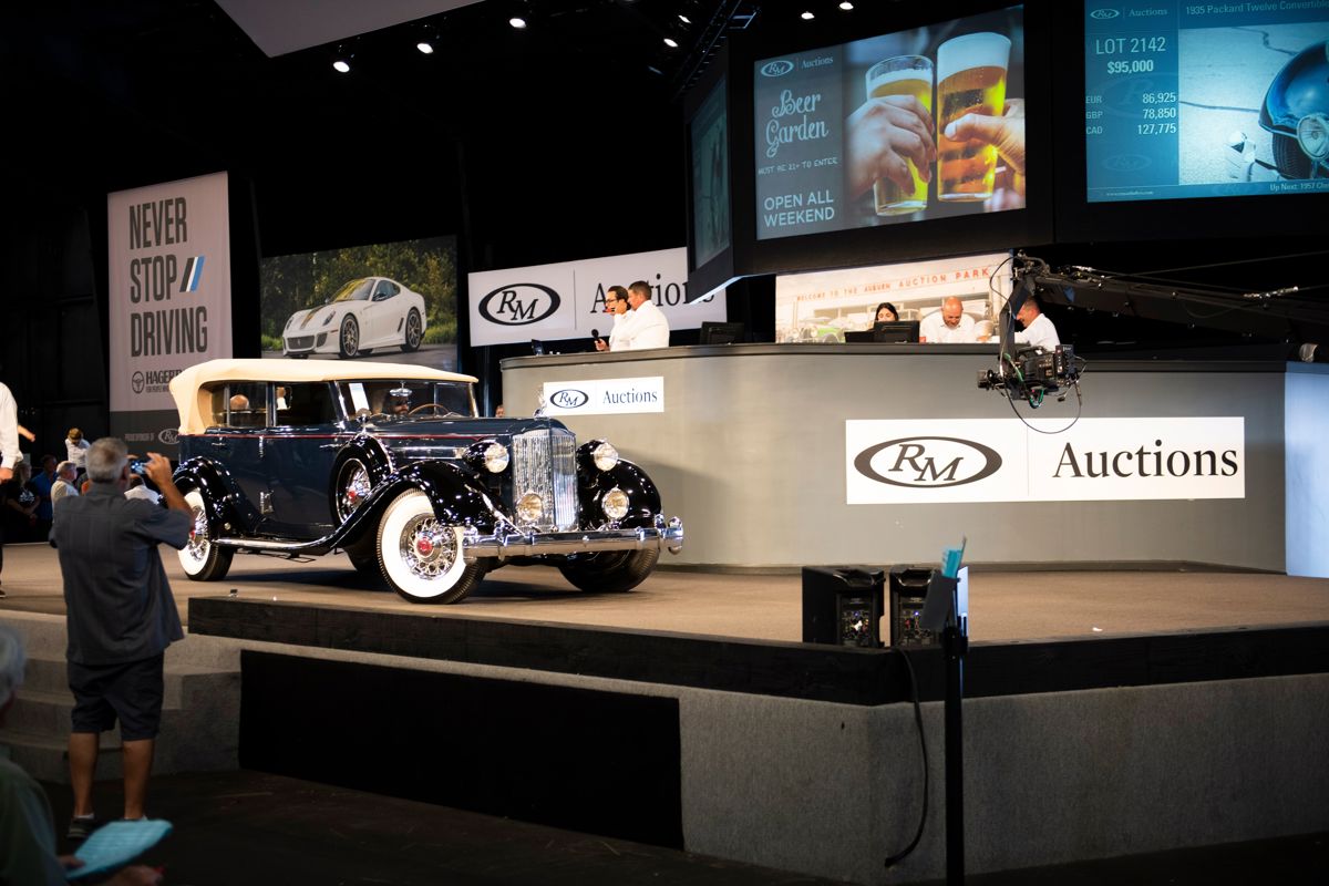 1935 Packard Twelve Convertible Sedan by Rollston offered at RM Sotheby’s Auburn Fall live auction 2019